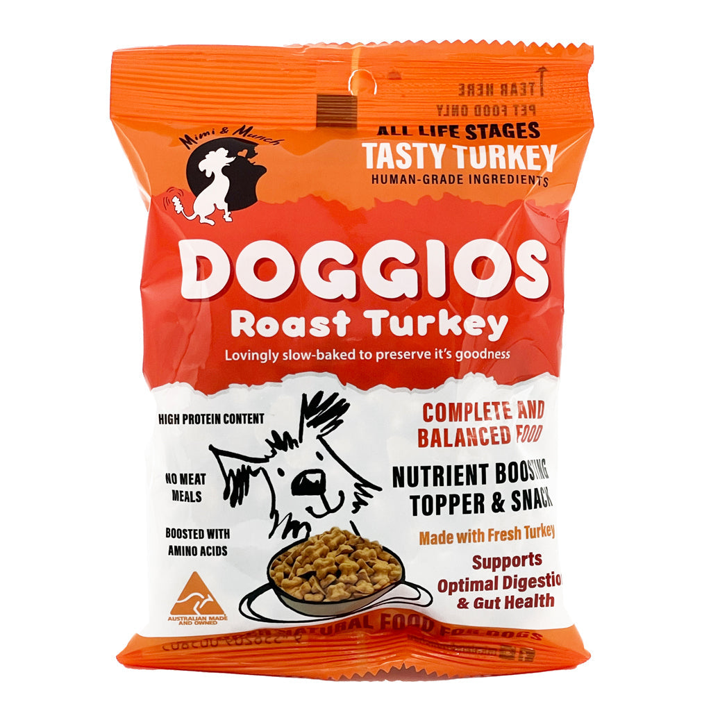 Doggios Roast Turkey - Tasty Turkey Dog Food Snack Pack 100g