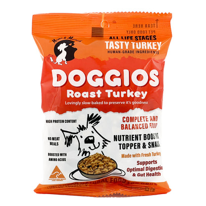 Doggios Roast Turkey - Tasty Turkey Dog Food Snack Pack 100g