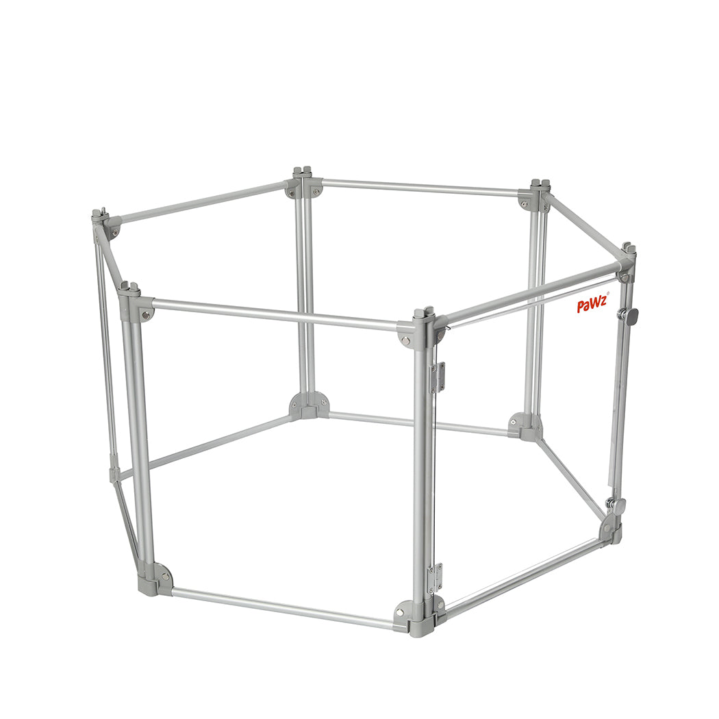 Pawz Pet Playpen Transparent Acrylic Clear Folding Dog Fence Kennel 6 Panel-1910112348266434560
