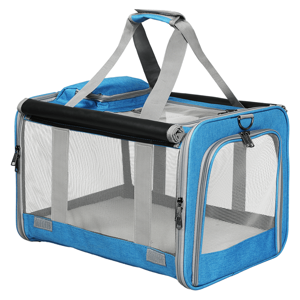 Pawz 3 in 1 Pet Soft Crate Dog Cat Carrier XL Size Blue-1910112289252577288
