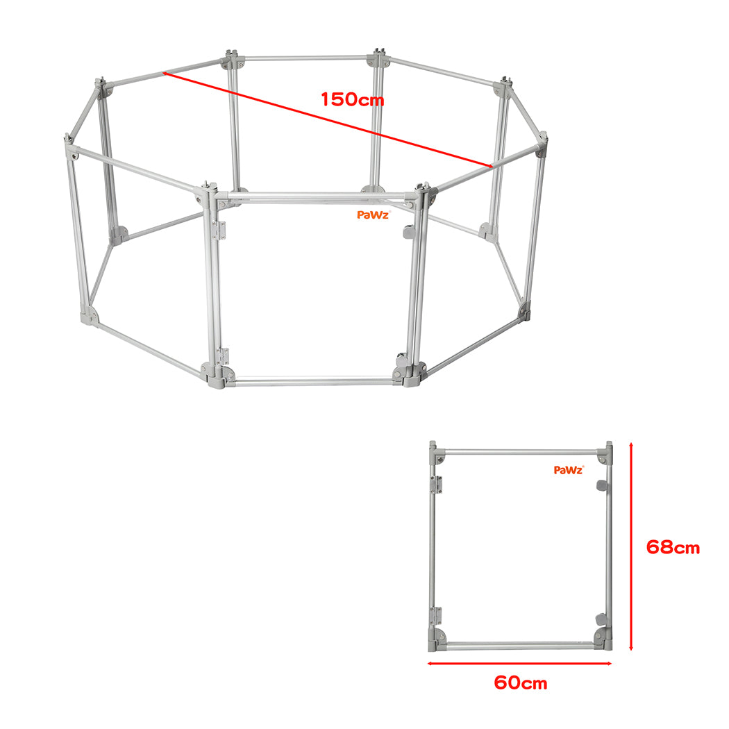 Pawz Pet Playpen Transparent Acrylic Clear Folding Dog Fence Kennel 8 Panel-1910112348748779522