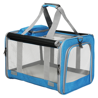 Pawz 3 in 1 Pet Soft Crate Dog Cat Carrier M Size Blue-1910112288757649416