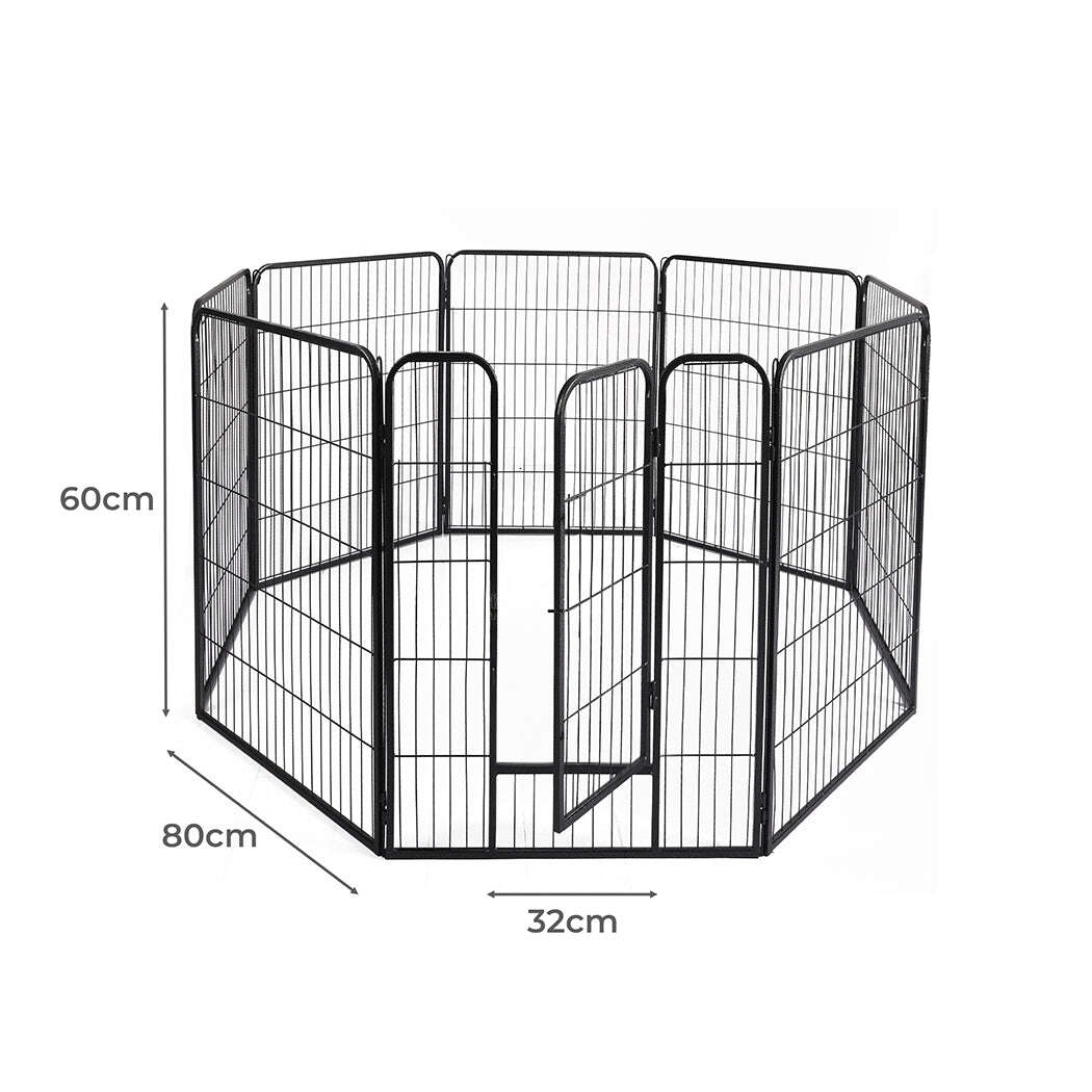 PaWz 8 Panel Pet Dog Playpen Puppy Exercise Black 24 inch-1910113001554448386