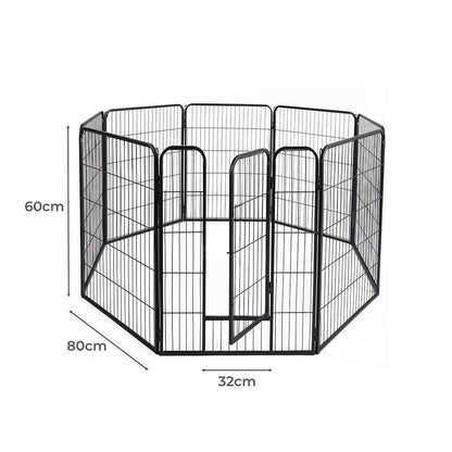 PaWz 8 Panel Pet Dog Playpen Puppy Exercise Black 24 inch-1910113001554448386