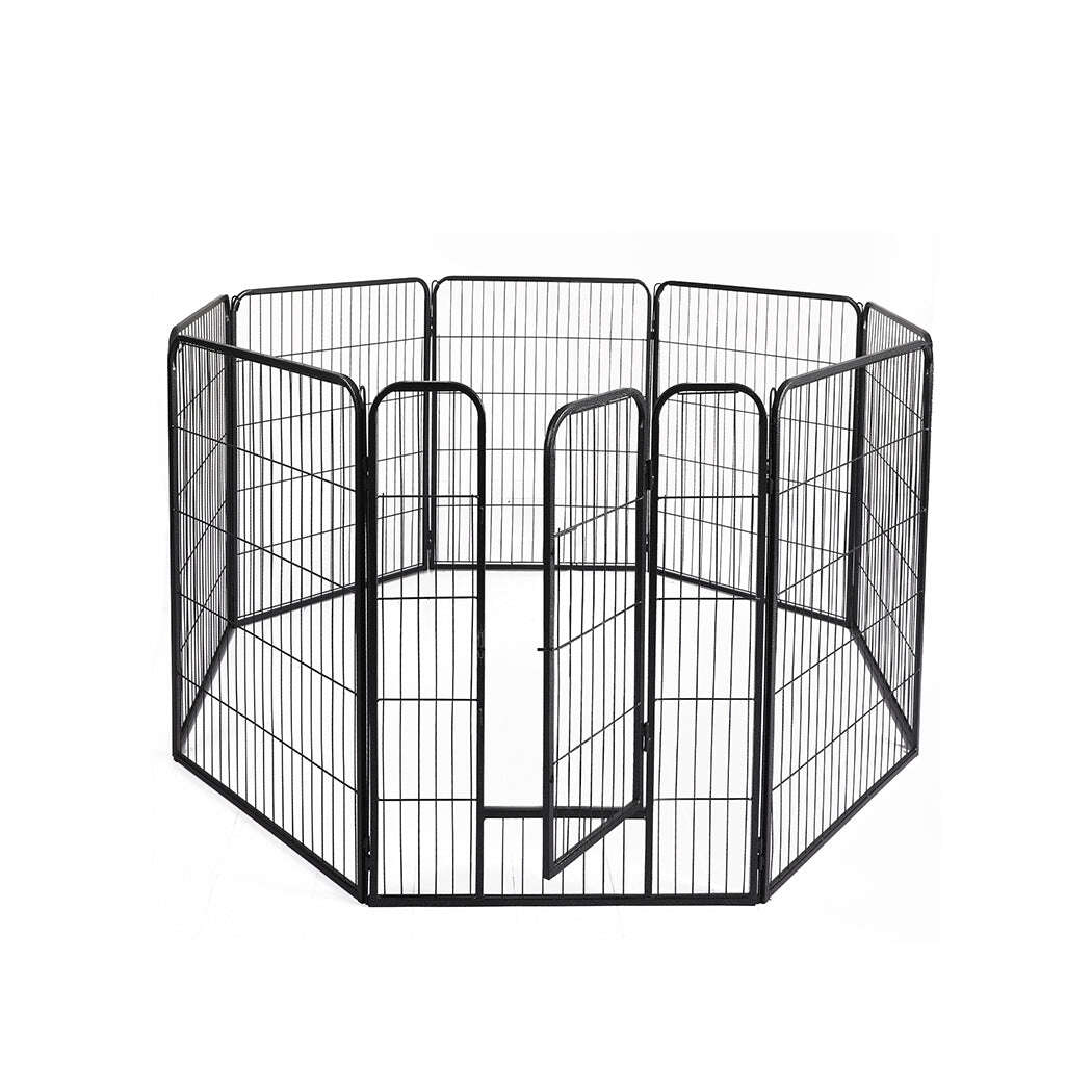 PaWz 8 Panel Pet Dog Playpen Puppy Exercise Black 24 inch-1910113001554448384
