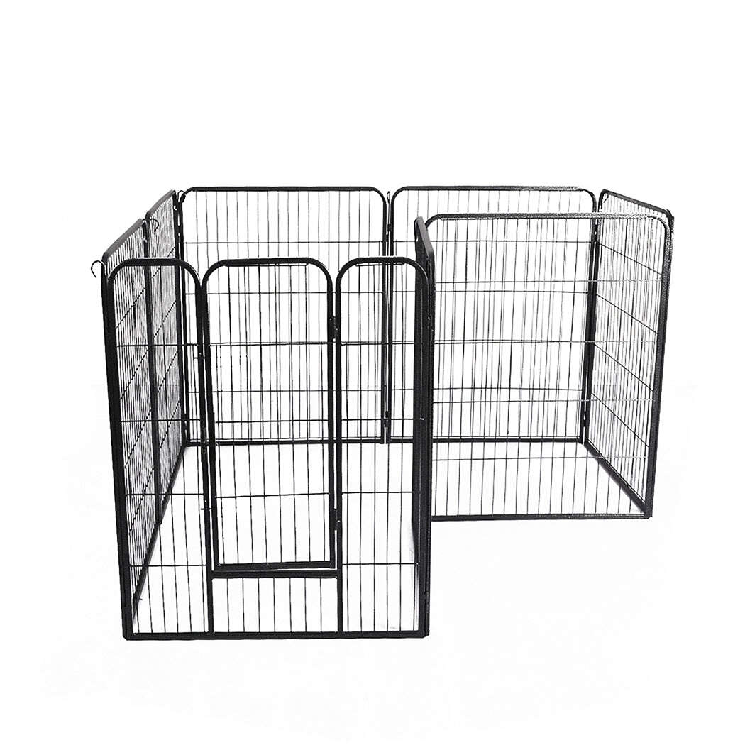 PaWz 8 Panel Pet Dog Playpen Puppy Exercise Black 4kg chicken-1910113003056009217