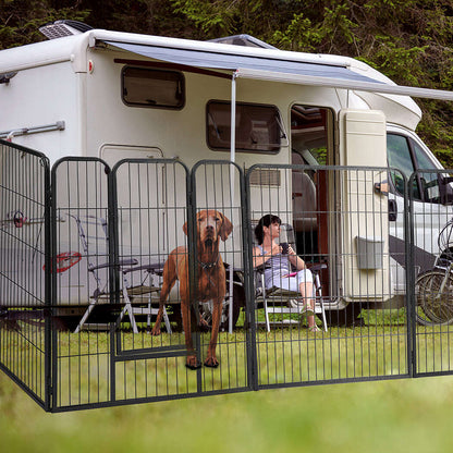 PaWz 8 Panel Pet Dog Playpen Puppy Exercise Black 4kg chicken-1910113003056009222