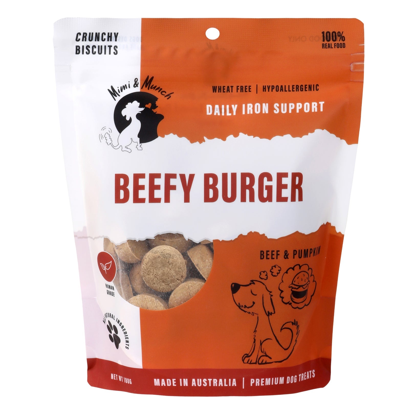 Beefy Burger Natural Dog Treats - Mimi & Munch AU - Baked Treats