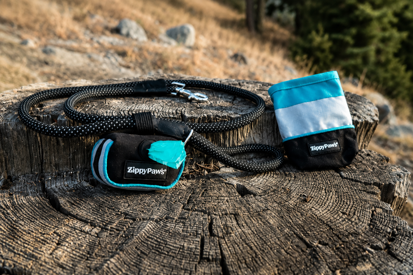 Zippy Paws Adventure Leash Dog Poop Bag Dispenser + BONUS Roll