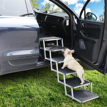 PaWz 6 Steps Dog Ramp Adjustable Height Black-1910112466755522566