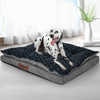 Dog Calming Bed Warm Soft Plush Comfy L Grey Large-1910112966188077062