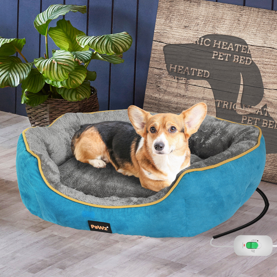 PaWz Electric Pet Heater Bed Heated S Blue Small-1910112463278444550