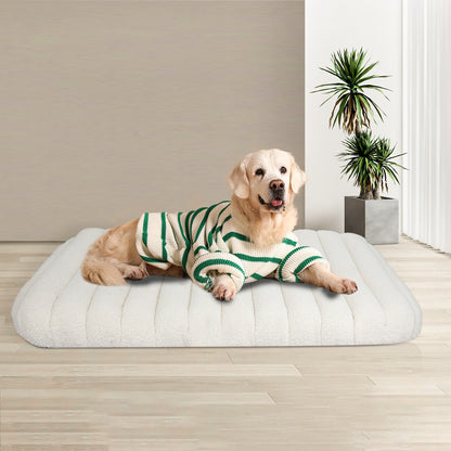Pawz XL Size Orthopedic Dog Bed with Sherpa Plush Removable Cover in White-1919892817514205190
