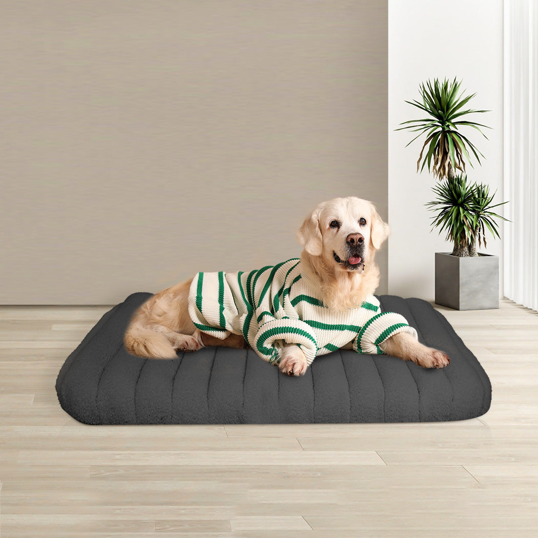 Pawz L Size Orthopedic Dog Bed with Sherpa Plush Removable Cover in Grey-1919892816419491846