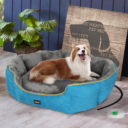 PaWz Electric Pet Heater Bed Heated XL Blue X-Large-1910112463613988870