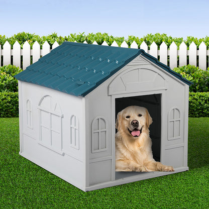 PaWz Dog Kennel Outdoor Indoor Pet Plastic XL Blue-1910112971389014022