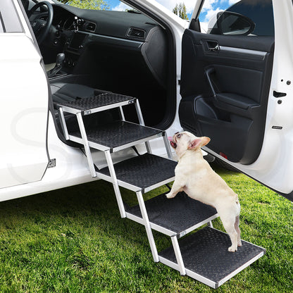 PaWz 5 Steps Dog Ramp Adjustable Height Black-1910112466579361798