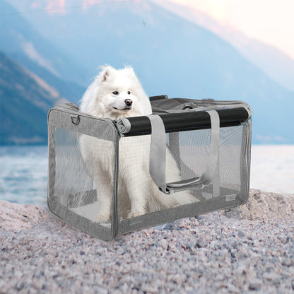 Pawz 3 in 1 Pet Soft Crate Dog Cat Carrier XL Size Grey-1910112289424543750