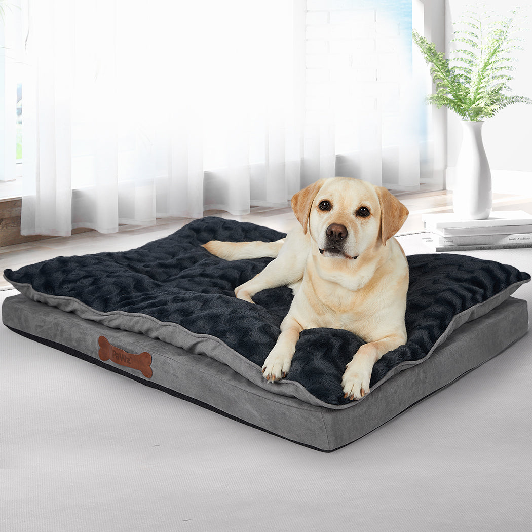 Dog Calming Bed Warm Soft Plush Comfy XL Grey X-Large-1910112967249235974