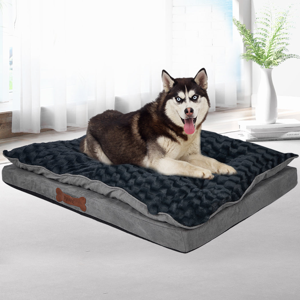 Dog Calming Bed Warm Soft Plush Comfy M Grey Medium-1910112966536204294