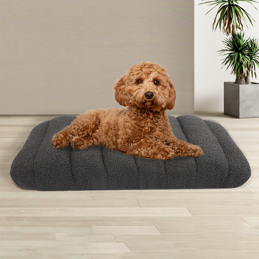 Pawz M Size Orthopedic Dog Bed with Sherpa Plush Removable Cover in Grey-1919892816750841862