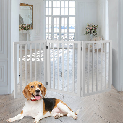 Wooden Pet Gate Dog Fence Retractable White 2000x 3MM-1910112968033570822