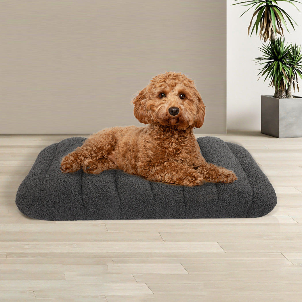 Pawz S Size Orthopedic Dog Bed with Sherpa Plush Removable Cover in Grey-1919892817057026054