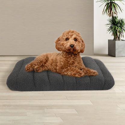 Pawz S Size Orthopedic Dog Bed with Sherpa Plush Removable Cover in Grey-1919892817057026054
