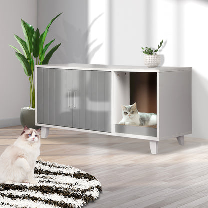 PaWz Enclosed Cat Litter Cabinet Box Grey-1910112468982697990