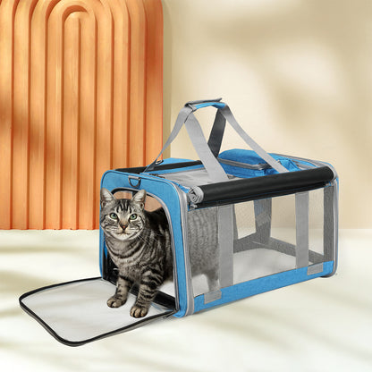 Pawz 3 in 1 Pet Soft Crate Dog Cat Carrier M Size Blue-1910112288757649414