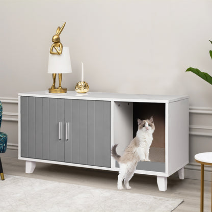 PaWz Enclosed Cat Litter Cabinet Box Grey-1910112468982697991