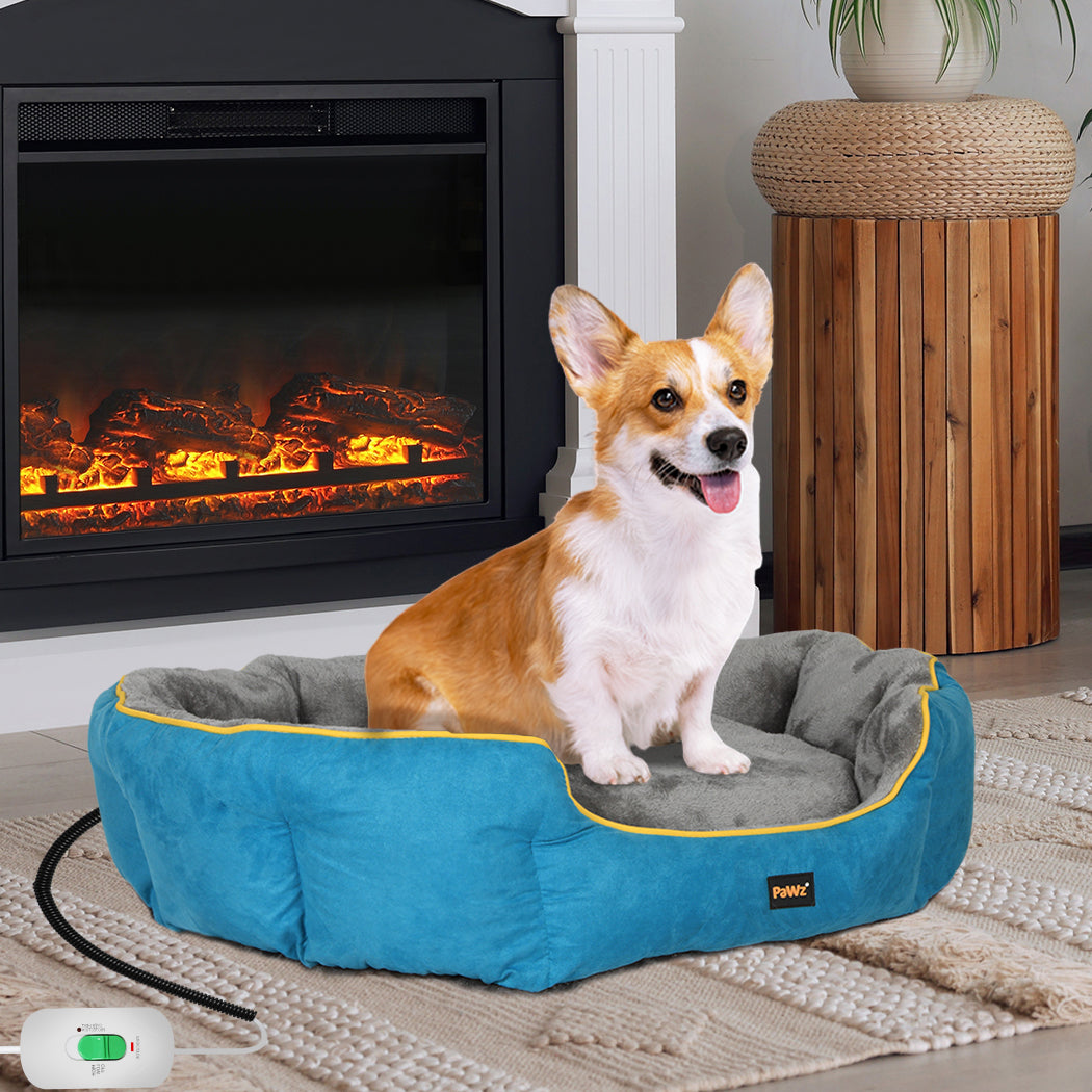 PaWz Electric Pet Heater Bed Heated S Blue Small-1910112463278444551