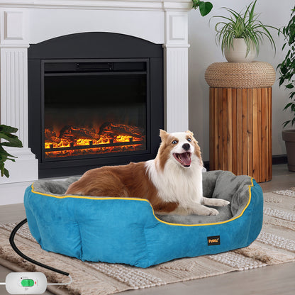PaWz Electric Pet Heater Bed Heated XL Blue X-Large-1910112463613988871