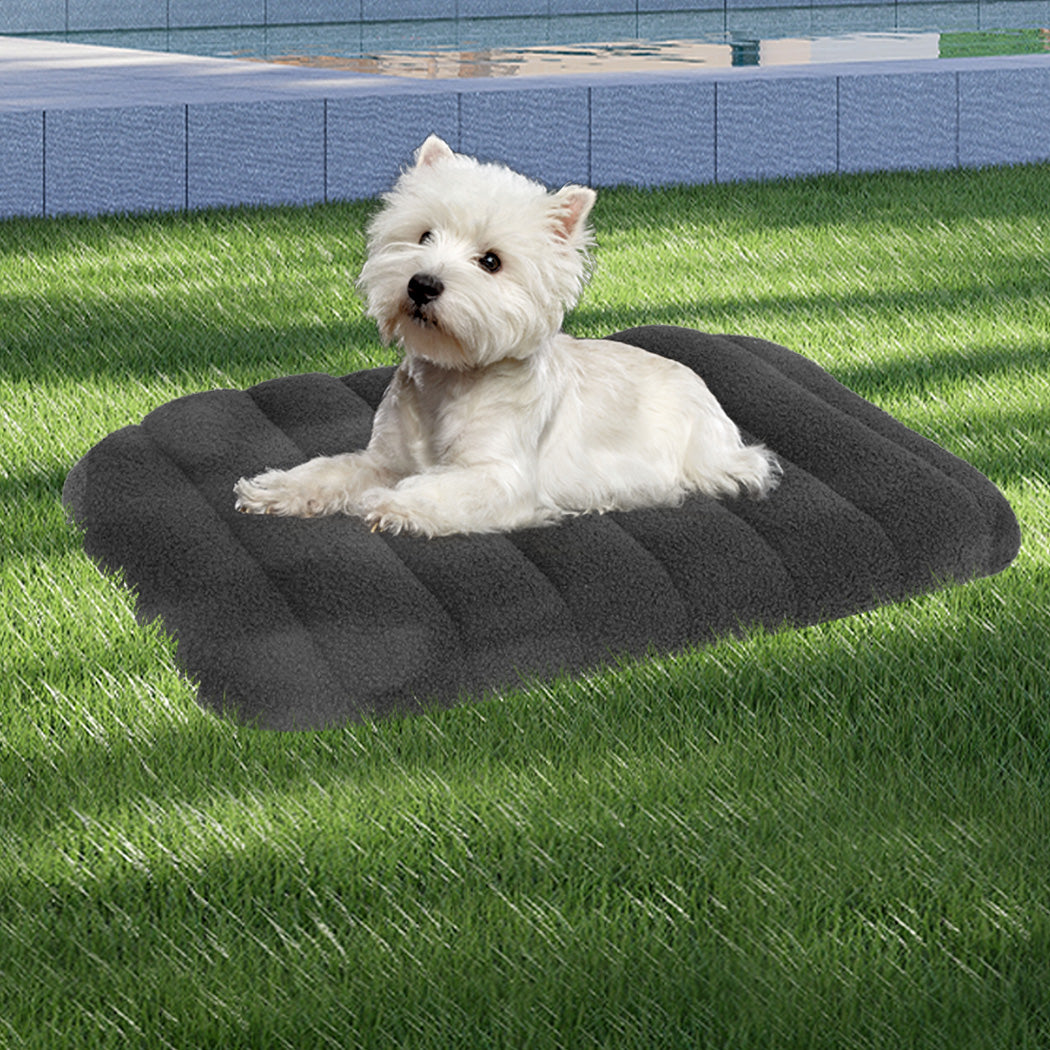 Pawz M Size Orthopedic Dog Bed with Sherpa Plush Removable Cover in Grey-1919892816750841863