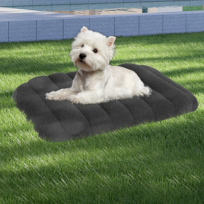Pawz M Size Orthopedic Dog Bed with Sherpa Plush Removable Cover in Grey-1919892816750841863