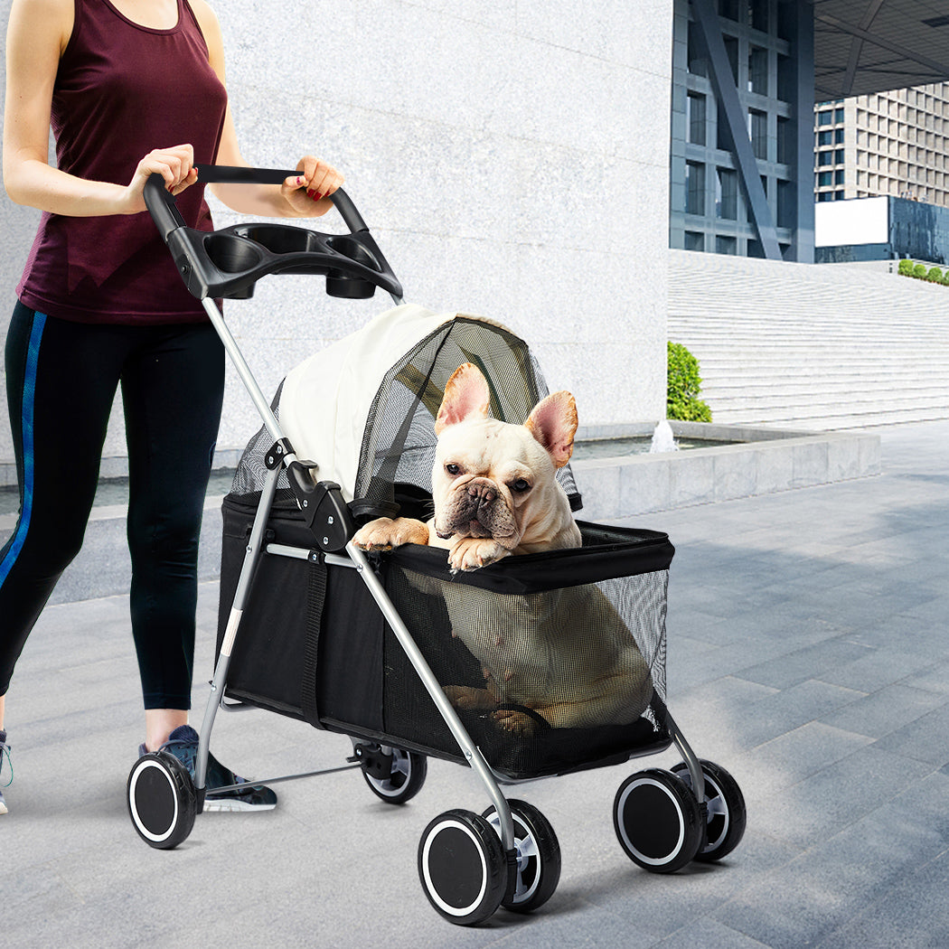 PaWz Large Pet Stroller Dog Cat Carrier Black-1910112545432276999