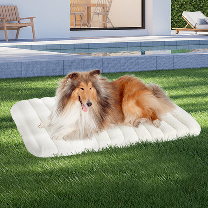 Pawz L Size Orthopedic Dog Bed with Sherpa Plush Removable Cover in White-1919892816591458311