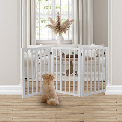 Wooden Pet Gate Dog Fence Retractable White 2000x 3MM-1910112968033570823