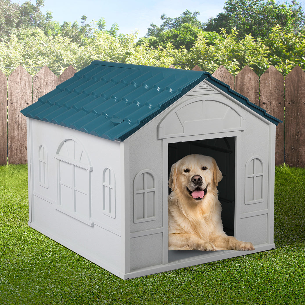 PaWz Dog Kennel Outdoor Indoor Pet Plastic XL Blue-1910112971389014023
