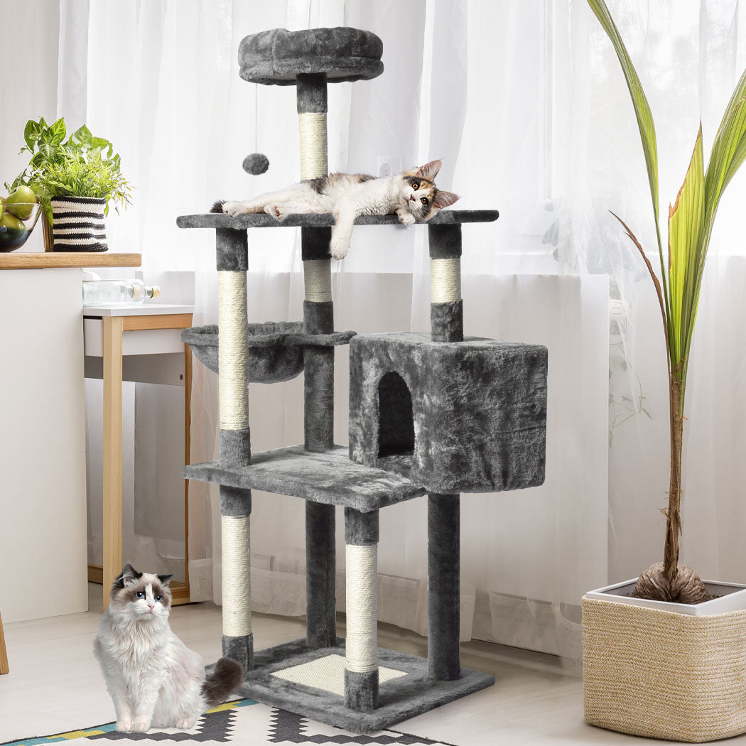 PaWz 130cm Cat Tree Toy Scratching Post Grey-1910113147910492167