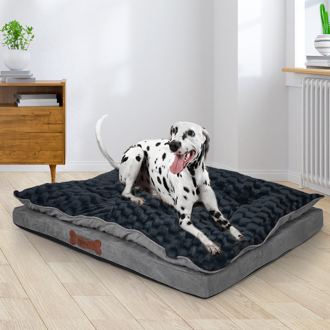 Dog Calming Bed Warm Soft Plush Comfy L Grey Large-1910112966188077063