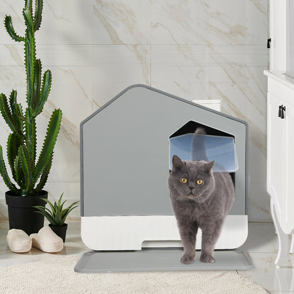 PaWz Fully Enclosed Cat Litter Box Mat Grey-1910112483536932871