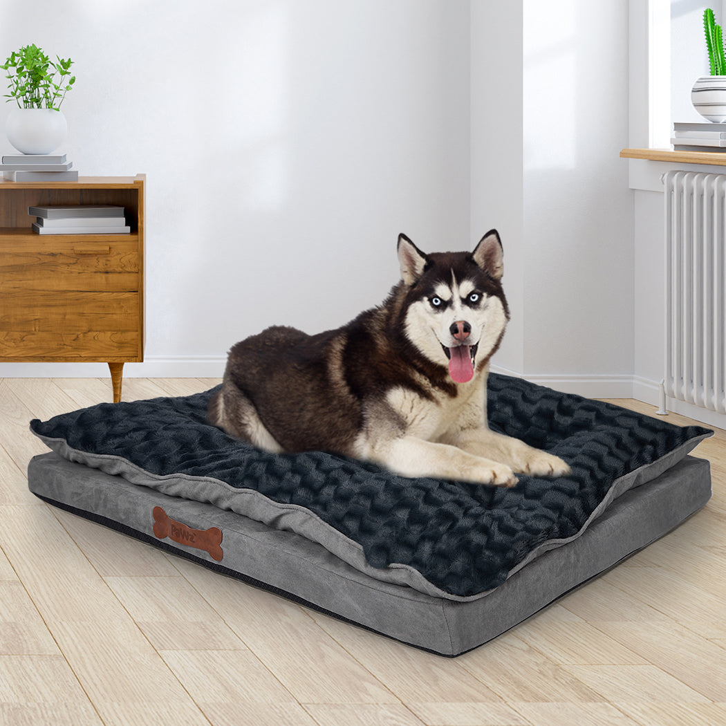 Dog Calming Bed Warm Soft Plush Comfy M Grey Medium-1910112966536204295