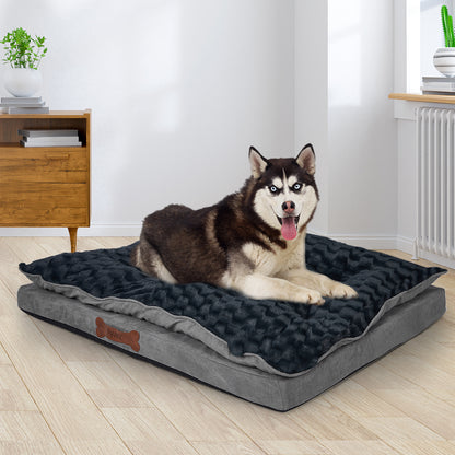 Dog Calming Bed Warm Soft Plush Comfy M Grey Medium-1910112966536204295