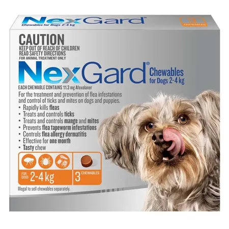 NexGard Chew Small (Orange) 2-4kg 3pk
