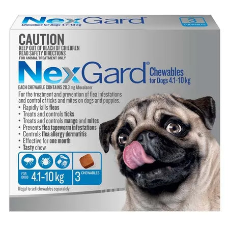 Nexgard Chew Medium (Blue) 3pk for Dogs