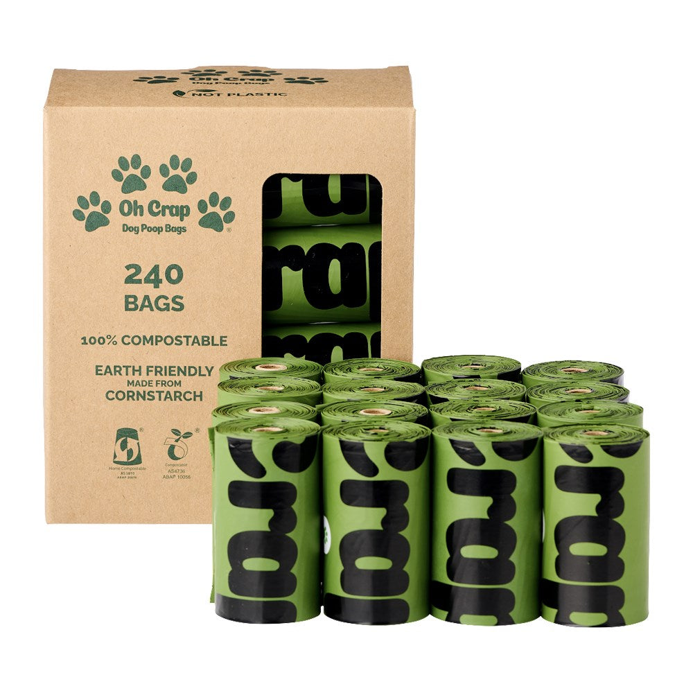 Oh Crap Dog Poop Bags - 16 Rolls (240 Bags)