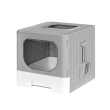 i.Pet Cat Litter Box Large Tray Kitty Toilet Enclosed Hooded Foldable Cat Litter Box Scoop Grey