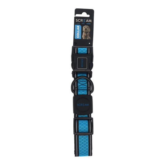 Scream Reflective Adjustable Collar - Loud Blue 2.5x35-51cm (M)