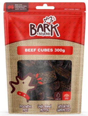 Bark & Beyond Beef Cubes 300g